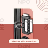 NPO Diamond PP(Polipropilen) Büyük ve Küçük Boy 2'li Kırılmaz Valiz Seti - Somon - 5