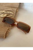 Vintage Model Baklava Desen Detaylı Kahverengi Unisex Güneş Gözlüğü - 6
