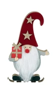 Yılbaşı Süsü Dekoratif  Ahşap Kürklü Gnome Noel Baba Biblo Figür - 14 cm thumbnail 5