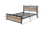 HFT HOME Metal Karyola, Çınar XL Metal Karyola Renk seçenekli, Çift Kişilik 42 160X200 ÇAM - 6