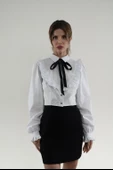 Fiyonk Detaylı Fırfırlı Poplin Gömlek - 2