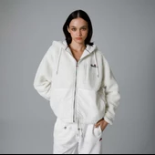 Ellesse Fermuarlı Kapüşonlu Kadın Beyaz Ceket EF181 thumbnail 5