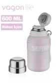 Vagonlife 600 ML Paslanmaz Çelik Termos/Su Matarası Rahat İçim-Taşıma Askılı-FF1005-600ml - 3