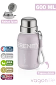 Vagonlife 600 ML Paslanmaz Çelik Termos/Su Matarası Rahat İçim-Taşıma Askılı-FF1005-600ml - 2