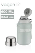 Vagonlife 600 ML Paslanmaz Çelik Termos/Su Matarası Rahat İçim-Taşıma Askılı-FF1005-600ml - 7