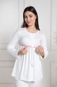 Mecit 6100 Bayan Hamile Lohusa Pembe Sabahlıklı Pijama Takım - 4