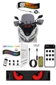 Motosiklet Uyumlu Led Matrx Panel 17x7 cm RG-B Ekran Kumandalı App Kontrollü - 1