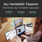 NPO NPM680 14" FHD 1080p IPS Type-C Taşınabilir Dizüstü 3'lü Monitör Çoklayıcı Notebook Monitör - 5