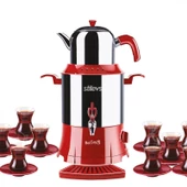 Stilevs Bolçay Kırmızı 1250 W 60 Bardak Çelik Semaver - 2