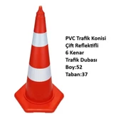 Mfk TRAFİK KONİSİ (52 cm) PVC ÇİFT REKLEFTİFLİ 1 ADET - 1