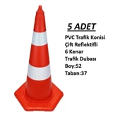 Mfk TRAFİK KONİSİ (52 cm) PVC ÇİFT REKLEFTİFLİ 5 ADET - 1