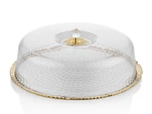 Hammered Whıte Gold Kek Standı 30cm - 1