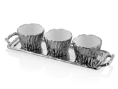 LAMEDOR UNFORMED SILVER TEPSILI CEREZLIK SETI 43X13,5X9 CM - 1