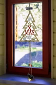 Ahşap Dekoratif ÇAnlı ve Kozalaklı XMAS Kapı Süsü 65 cm- Dekoratif ve Hediyelik Ahşap Yılbaşı Süsü - 6