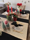 Yılbaşı Gold Payetli Runner 1 Adet Yeniyıl Christmas Newyear 45x130 Sofra Winter Ranır Parlak - 1