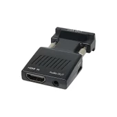 Vcom CA336A Vga Erkek To Hdmi Dişi Dönüştürücü, Siyah thumbnail 2