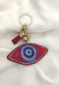 Anahtarlık Nazar Kötü Göz Kavucu Taşlı Araba Çanta Cüzdan Süsü thumbnail 1