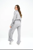 Kadın Crop Detaylı Bol Paça 3'lü Eşofman Takımı 4223-25 - 11