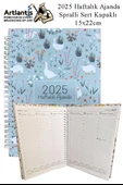2025 Haftalık Ajanda Spralli Sert Kapak 1 Adet 15x22 cm Telli Ajanda 2025 Çizgili Ajanda Günlük Planlayıcı Haftalık Ofis - 8