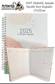 2025 Haftalık Ajanda Spralli Sert Kapak 1 Adet 15x22 cm Telli Ajanda 2025 Çizgili Ajanda Günlük Planlayıcı Haftalık Ofis - 6