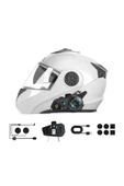 500 Mt Intercom 6 Eşleşmeli Müzik Paylaşımlı Kask Kulaklık D-2PR 6X Su Geçirmez Motosiklet Intercom - 2