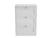 Sakura Palermo 3 kapaklı ayakkabılık-Wood Beyaz -Minifiks Bağlantılı - 5