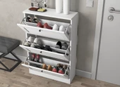 Sakura Palermo 3 kapaklı ayakkabılık-Wood Beyaz -Minifiks Bağlantılı - 3