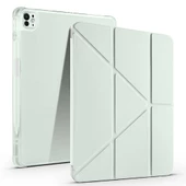 Apple iPad Air 13 2024 Kılıf Tri Folding Kalem Bölmeli Standlı Kılıf - 9