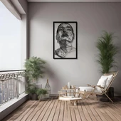 Lazer Kesim Metal Duvar Dekoru Kadın Yüzü(Woman Face) Metal Duvar Tablosu Portre thumbnail 2