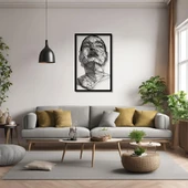 Lazer Kesim Metal Duvar Dekoru Kadın Yüzü(Woman Face) Metal Duvar Tablosu Portre thumbnail 5