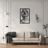 Lazer Kesim Metal Duvar Dekoru Kadın Yüzü(Woman Face) Metal Duvar Tablosu Portre thumbnail 6