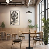 Lazer Kesim Metal Duvar Dekoru Kadın Yüzü(Woman Face) Metal Duvar Tablosu Portre thumbnail 4