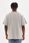 Unisex Baskılı Oversize T-Shirt - Gri - 2
