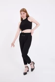 Kadın Tam Kalıp Basic Eşofman Pantolon - Siyah - 7