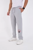 Oversize Baskılı Eşofman Pantolon - Gri - 1