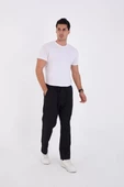 Kışlık Dabıl Kumaş Basic Eşofman Pantolon - Siyah - 1