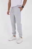 Unisex Kışlık Lastikli Eşofman Pantolon - Gri - 7