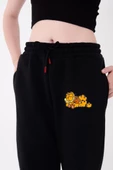 Baskılı Eşofman Pantolon - Siyah - 1