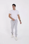 Unisex Kışlık Lastikli Eşofman Pantolon - Gri - 1
