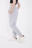 Lastikli Baskılı Eşofman Pantolon - Gri - 2
