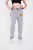 Baskılı Eşofman Pantolon - Gri - 1