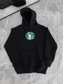 Penye Uzun Kol Kapşonlu SweatShirt - Siyah - 5