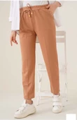 Kadın Tam Kalıp Basic Eşofman Pantolon - Kahverengi - 1