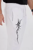 Boru Paça  Baskılı Eşofman Pantolon - Beyaz - 2