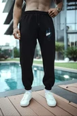 Oversize  Baskılı Eşofman Pantolon - Siyah - 2
