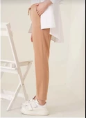 Kadın Tam Kalıp Basic Eşofman Pantolon - Kahverengi - 7