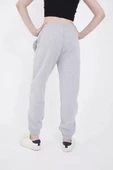 Lastikli Baskılı Eşofman Pantolon - Gri - 4