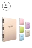Gıpta Pastoral Spiralli Pp Kapak Defter 17x24cm 72 Yaprak Kareli (12 Adet) - 1