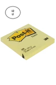 Post-It 3M 654 Yapışkanlı Not Kağıdı 76 x 76 mm 100 Yaprak Sarı - 1