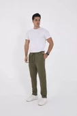 Unisex Basic Eşofman Pantolon - Haki - 4